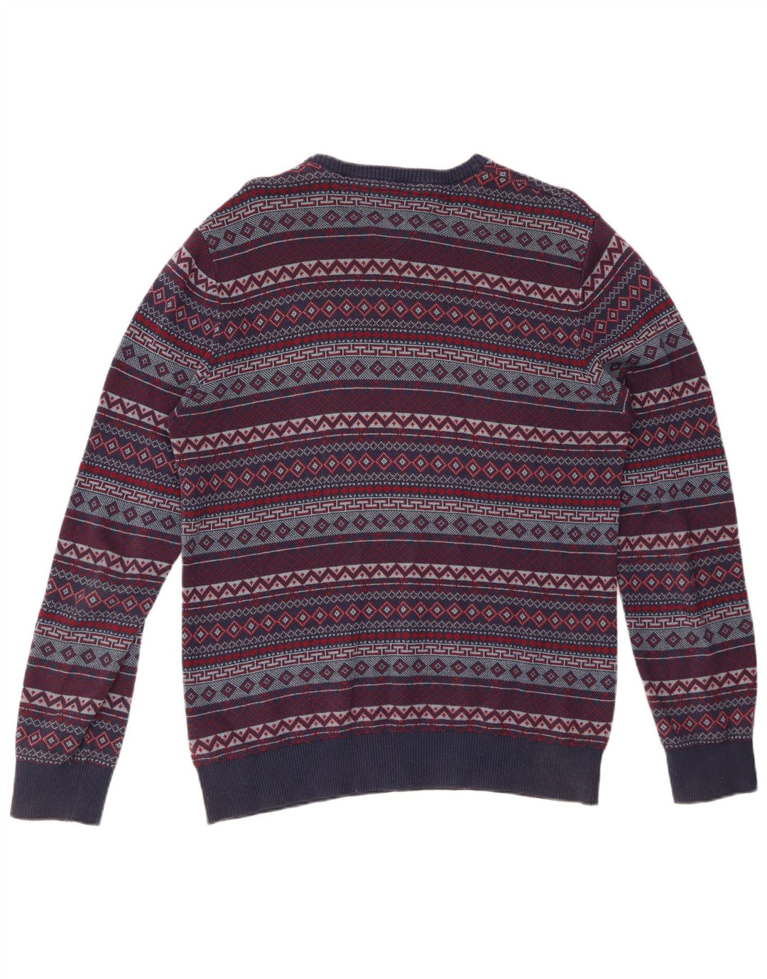 TOMMY HILFIGER sweater med rund hals til mænd Medium marineblå Fair Isle