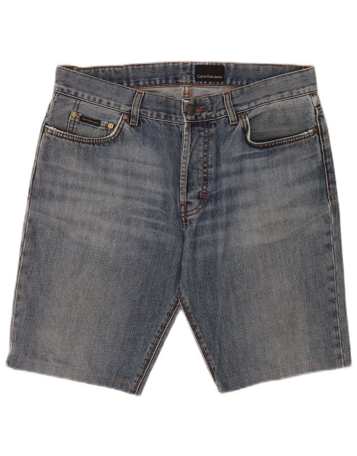 Calvin Klein Herre Denim Shorts W34 Stor Blå Bomuld