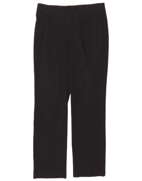 Marks & Spencer Womens Straight Casual Trousers UK 12 Medium W33 L33 Black