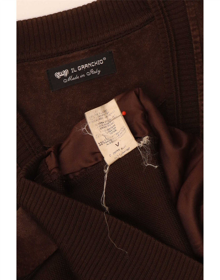 Il Granchio Herre Ruskind Cardigan Sweater Stor Brun Uld