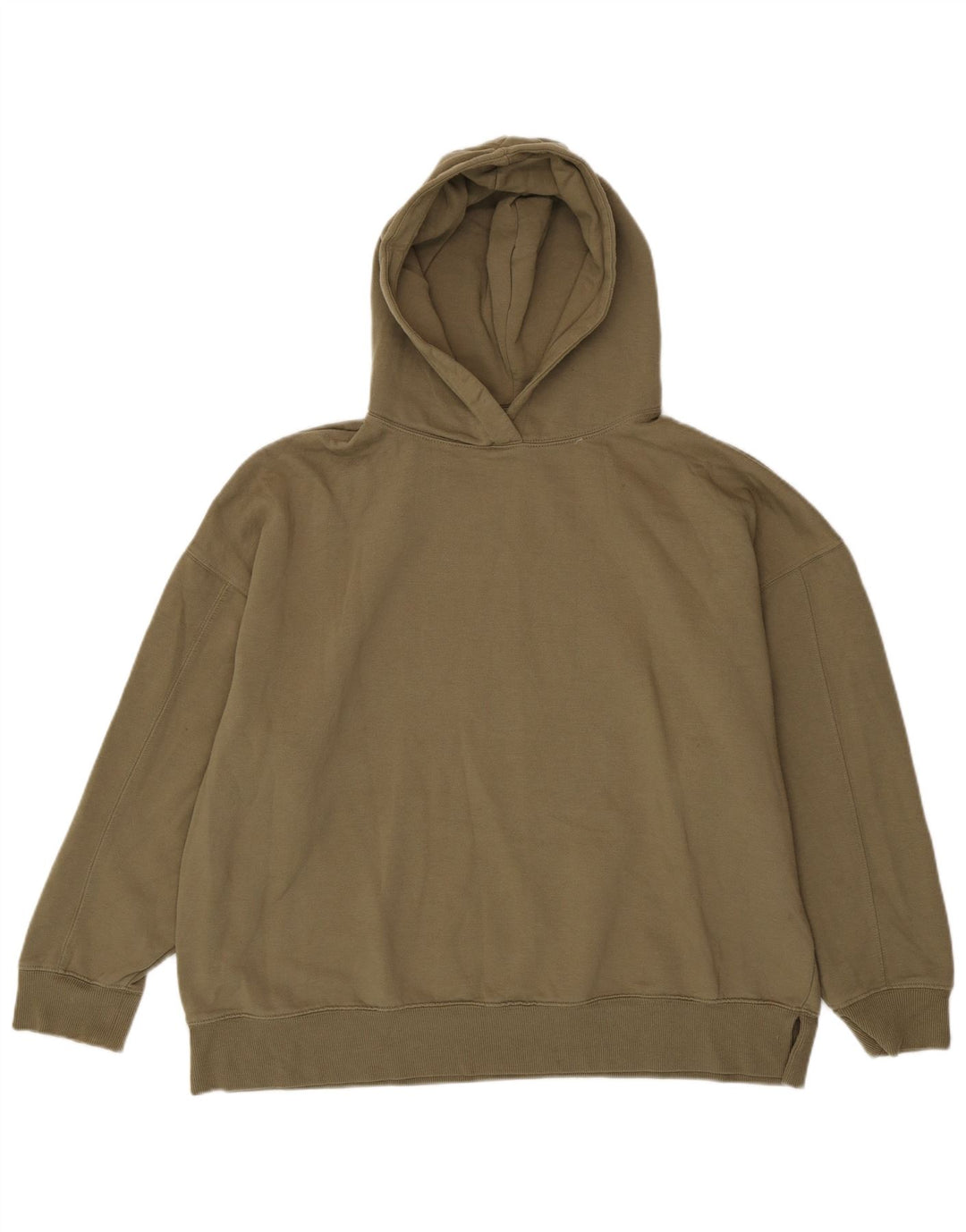 Topshop Dame Oversized Hoodie Jumper UK 12/14 Medium Khaki Polyester