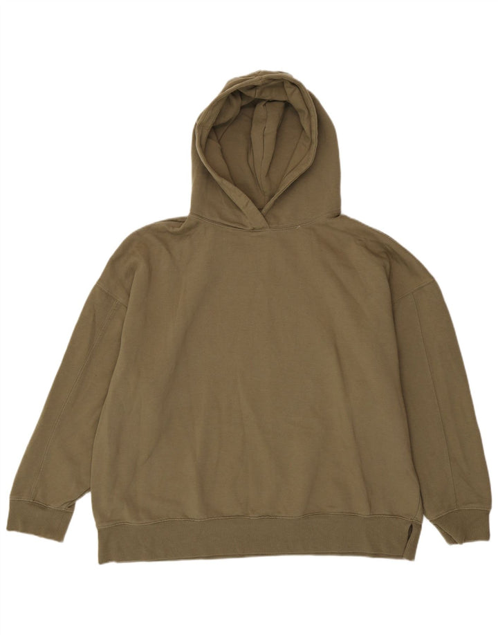 Topshop Dame Oversized Hoodie Jumper UK 12/14 Medium Khaki Polyester