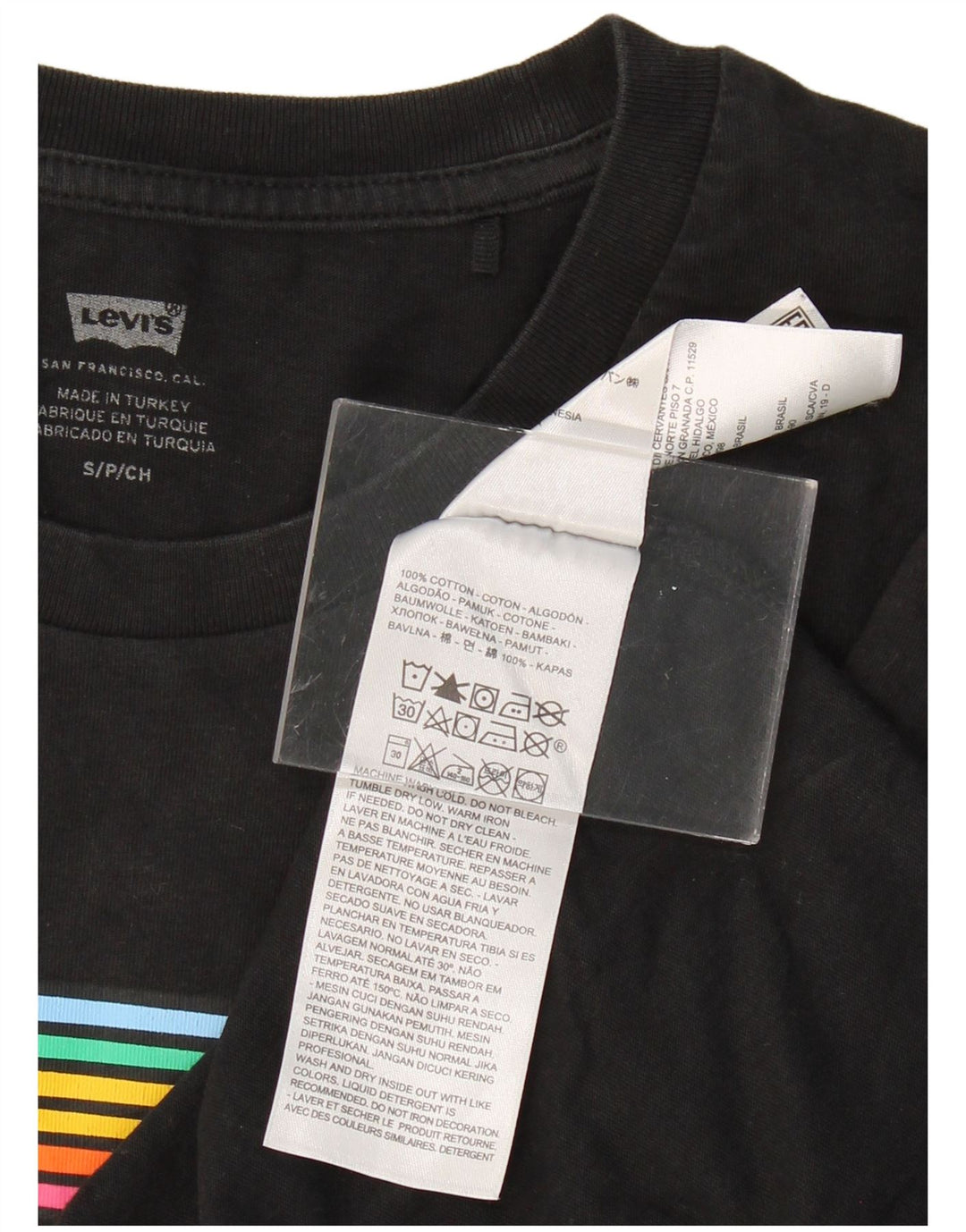 LEVI'S Womens Graphic T-Shirt Top UK 10 Small Black Cotton