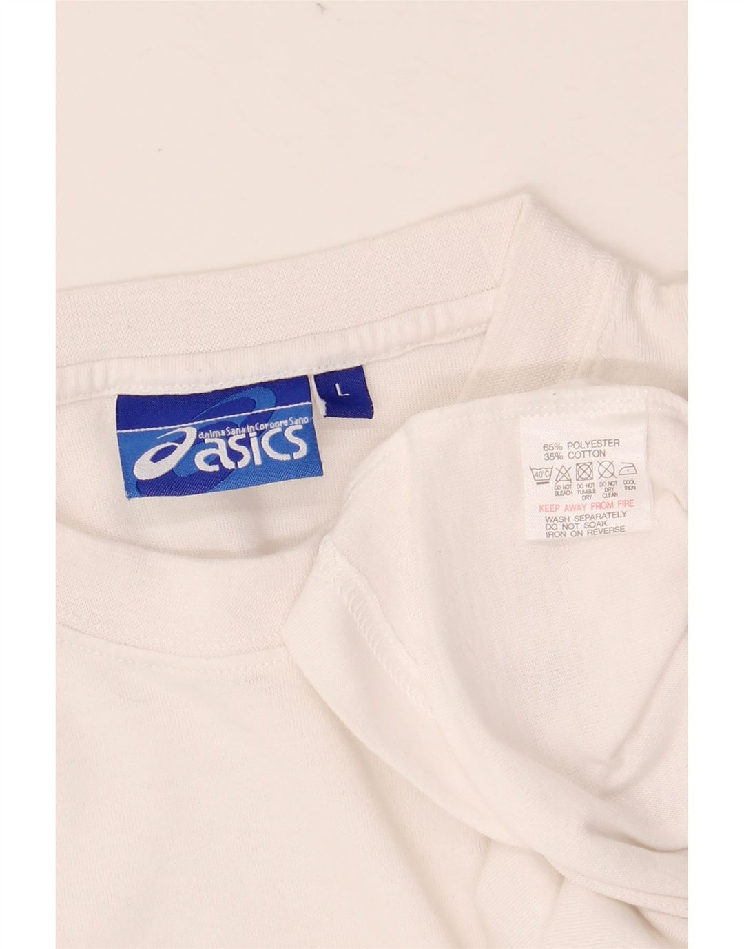 ASICS T-shirt top til mænd, stor hvid stribet polyester