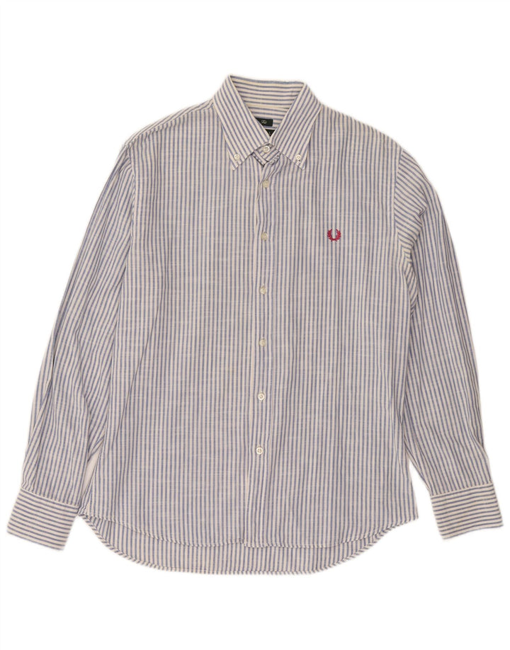 Fred Perry Herre Slim Fit skjorte Stor blå stribet bomuld