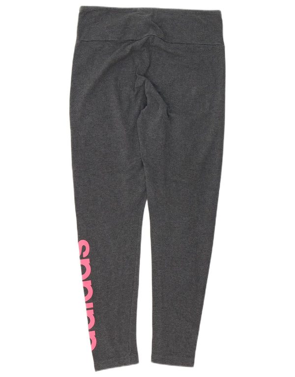 Adidas Graphic Leggings til kvinder UK 16/18 Large Grey Bomuld