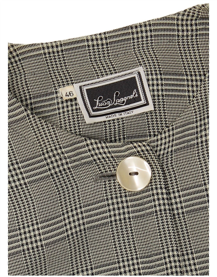 LUISA SPAGNOLI Dame 3/4 ærmet blazerjakke IT 46 Stor grøn ternet