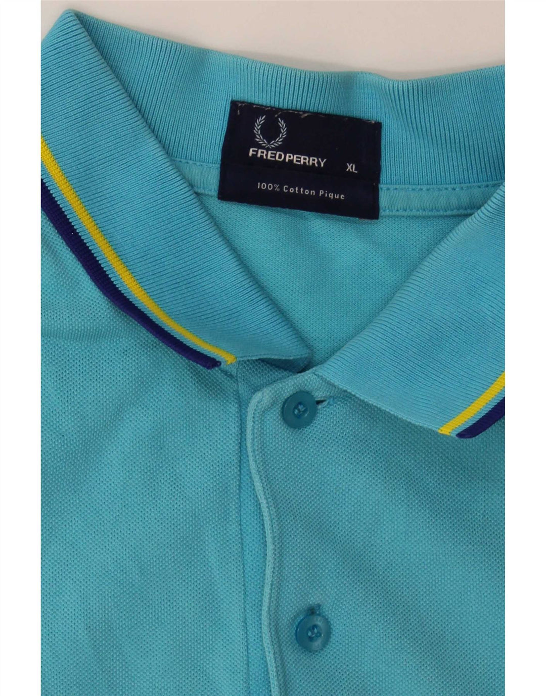 Fred Perry Herre poloshirt XL blå stribet bomuld