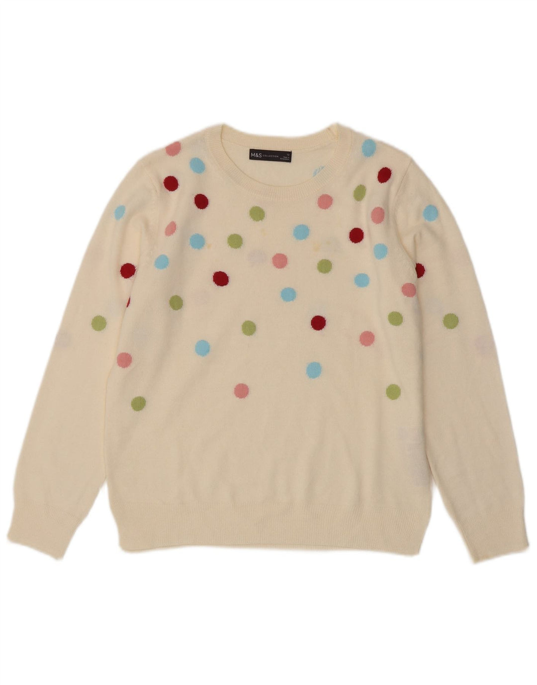 Marks & Spencer Dame sweater med rund hals DK 12 Medium Off White