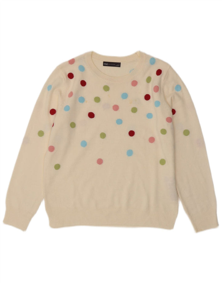 Marks & Spencer Dame sweater med rund hals DK 12 Medium Off White