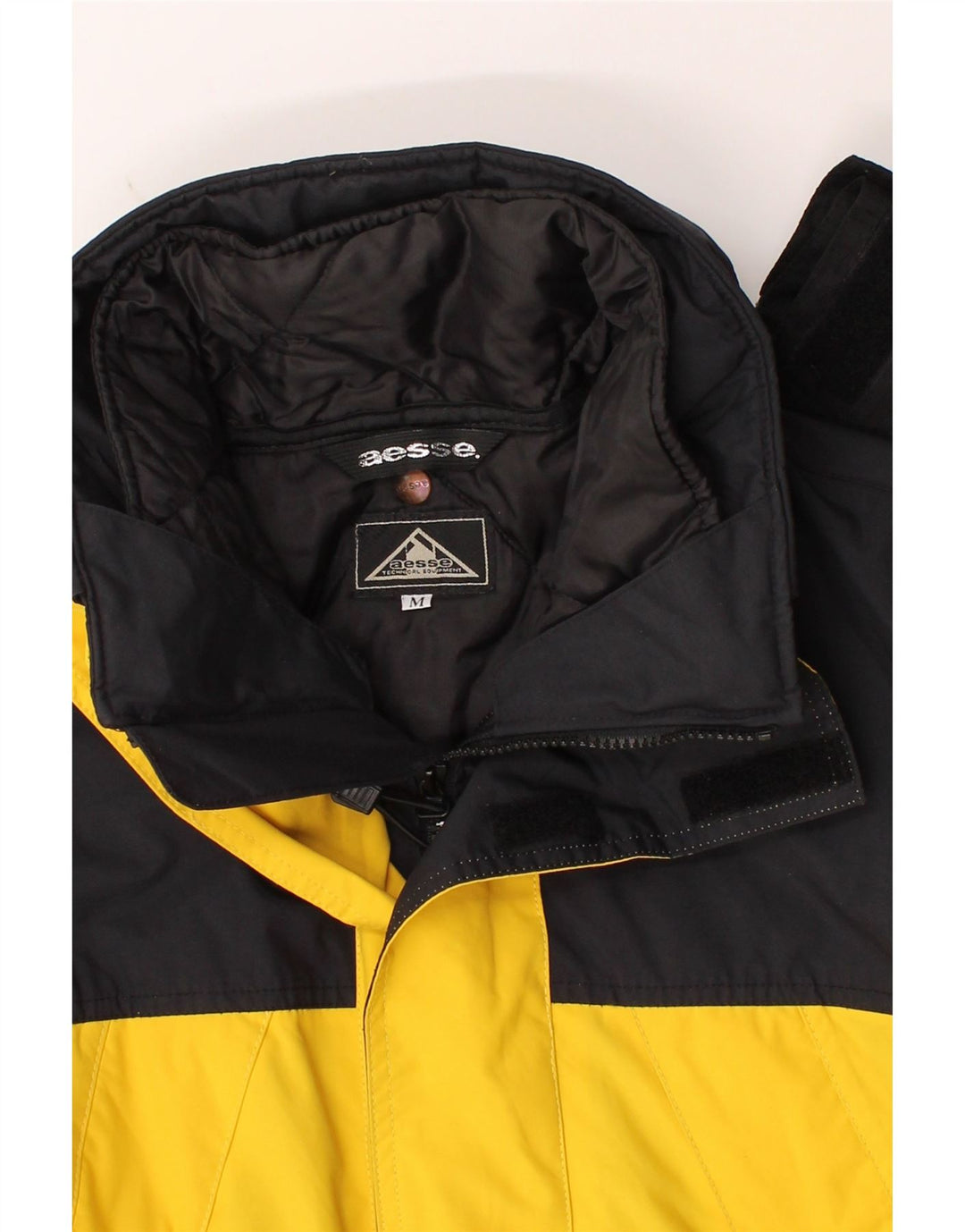AESSE Mens Windbreaker Jacket UK 38 Medium Yellow Colourblock Polyamide Vintage Aesse and Second-Hand Aesse from Messina Hembry 