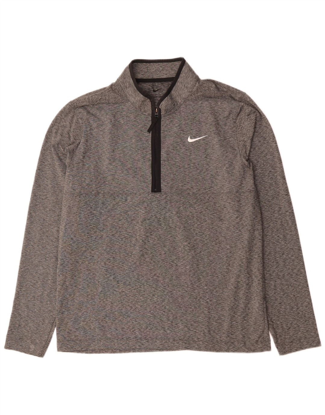 Nike Herre Dri Fit Pullover med lynlås-hals Træningsdragt Top Stor Grå Flecked