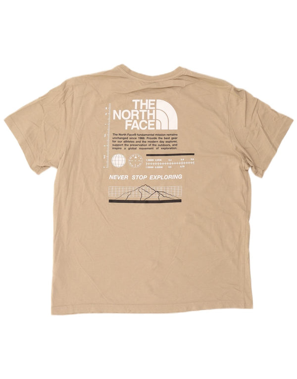 The North Face Herre Grafisk T-Shirt Top XL Beige Bomuld