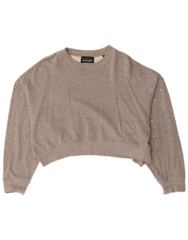 THE KOOPLES Womens Oversized Crop Sweatshirt Jumper Size 3 Medium Grey