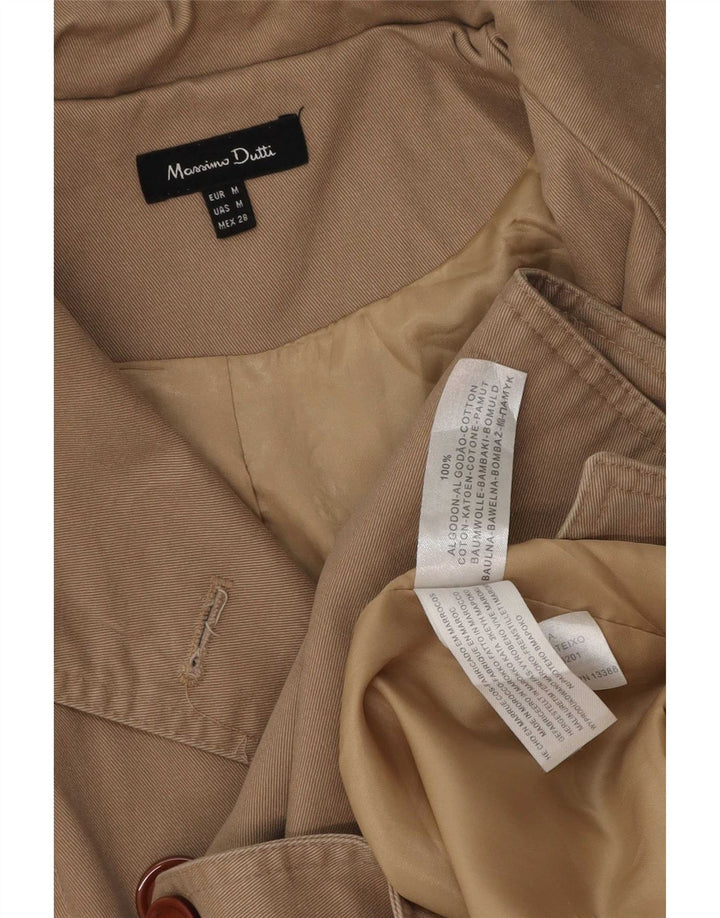 Massimo Dutti Dame Trench Coat UK 14 Medium Beige Bomuld