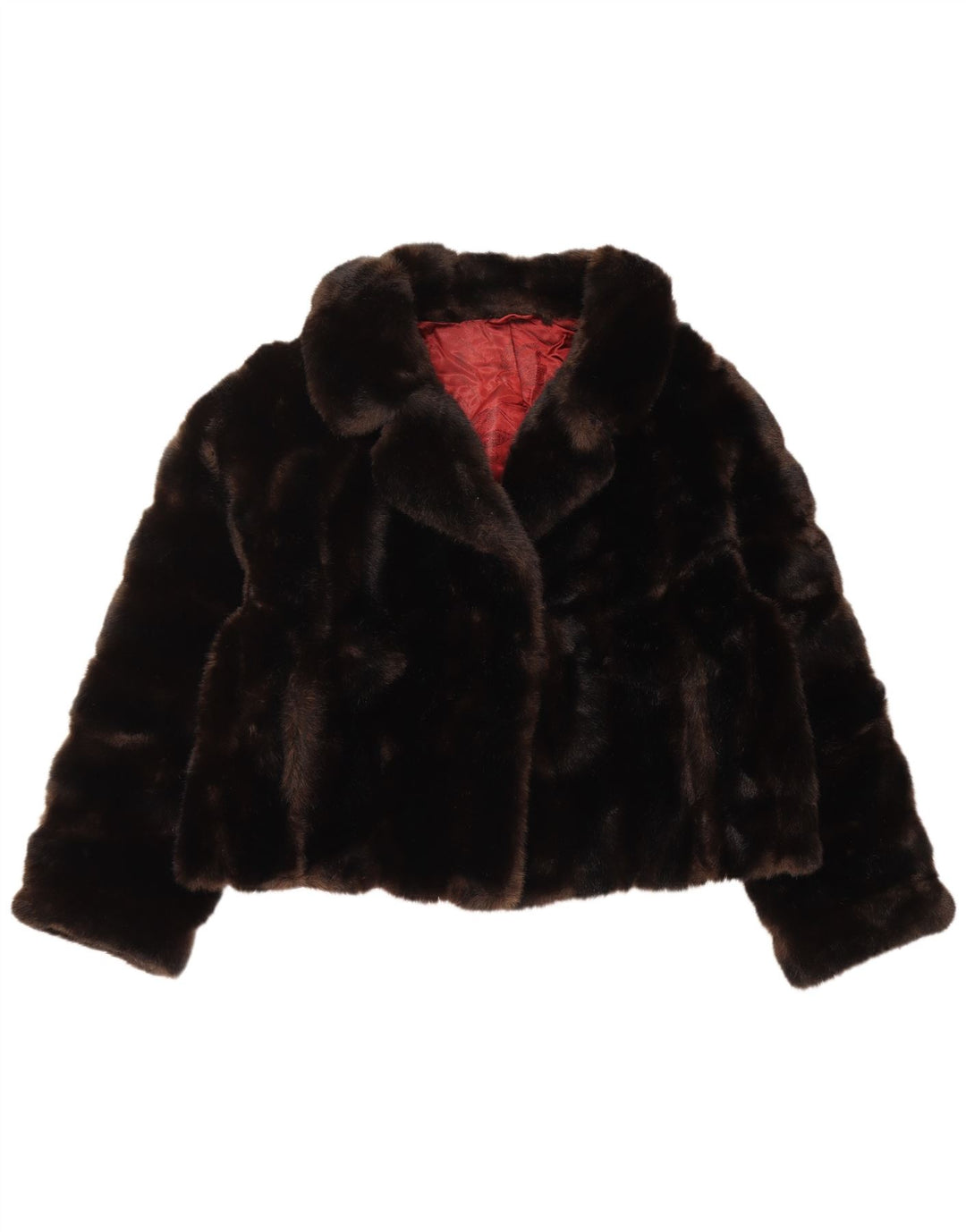 TISSAVEL Dame imiteret Pelsjakke UK 18 XL Brun polyakryl