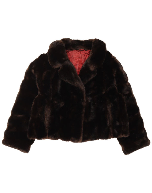 TISSAVEL Dame imiteret Pelsjakke UK 18 XL Brun polyakryl