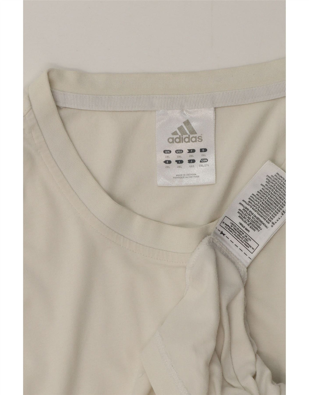 Adidas Herre T-Shirt Top 2XL Hvid Bomuld