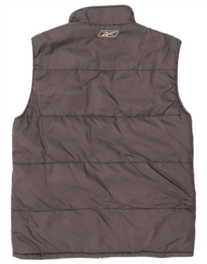 Reebok Womens Reversible Polstret Gilet UK 14 Large Grå