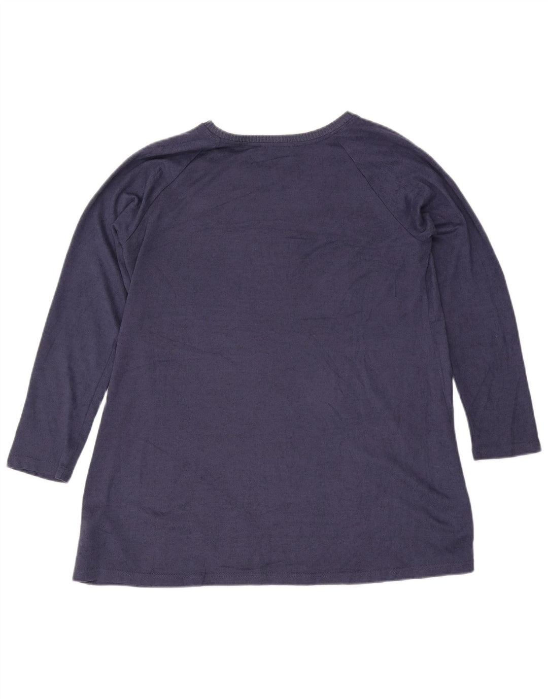 Marks & Spencer Dame Langærmet Tunika Top UK 16 Stor Blå Polyester