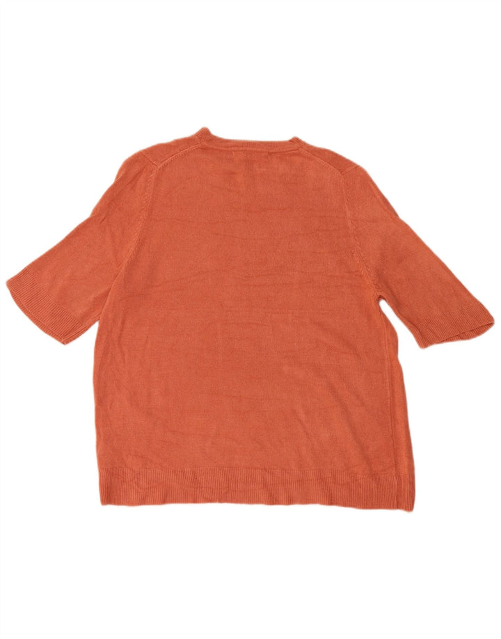 Marks & Spencer Dame Boat Neck Jumper Sweater UK 16 Large Orange