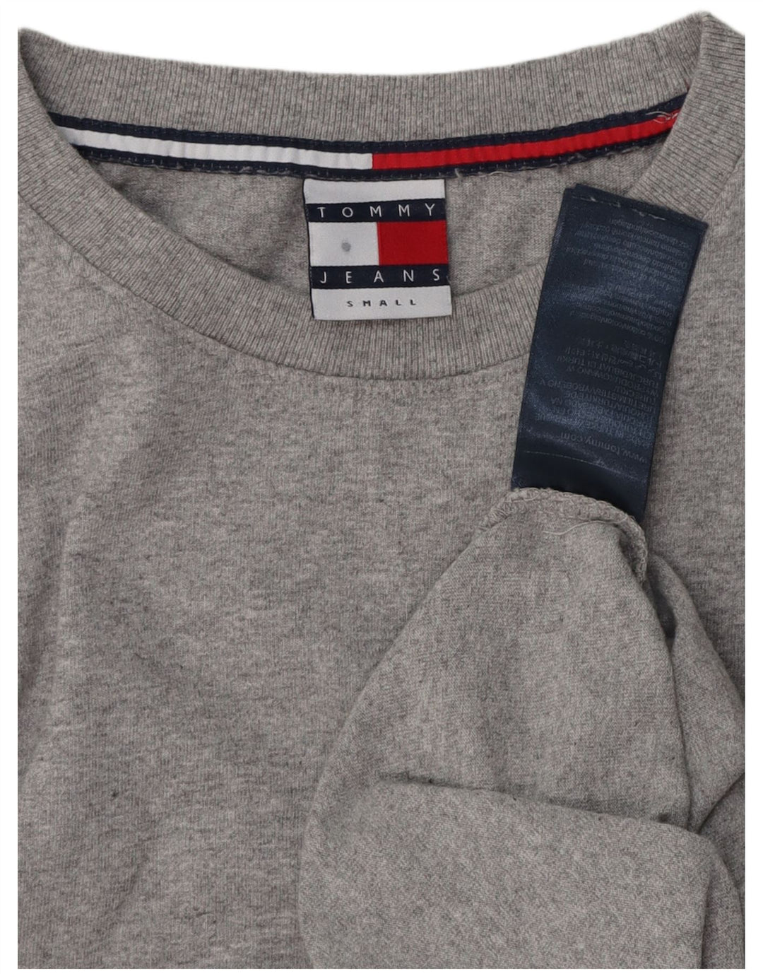 TOMMY HILFIGER Herre grafisk top Langærmet lille grå bomuld