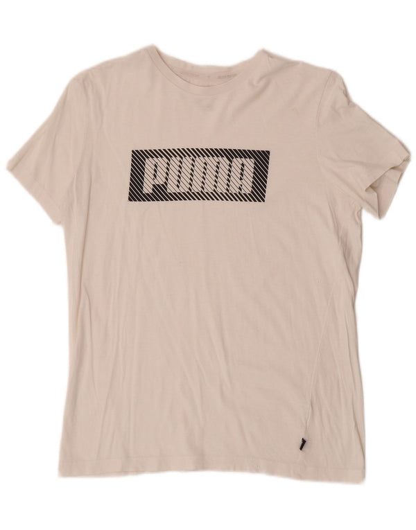 Puma Boys Grafisk T-Shirt Top 13-14 år Hvid