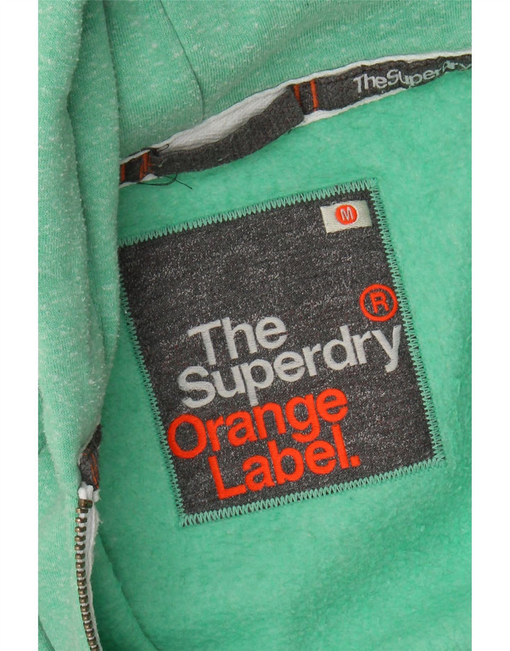 Superdry hættetrøje til kvinder med lynlås UK 12 Medium Green Flecked Bomuld