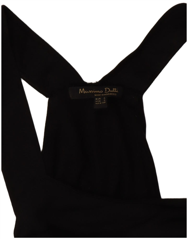 Massimo Dutti Dame ærmeløs Maxi Dress UK 10 Small Black