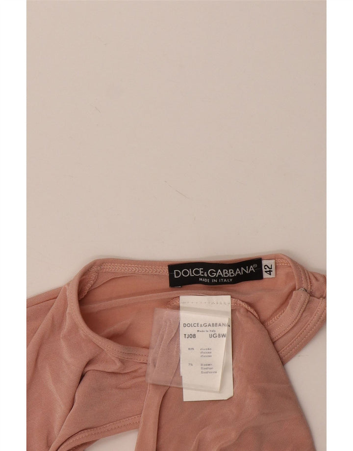 Dolce & Gabbana Dame One Shoulder Top IT 42 Medium Pink Viscose