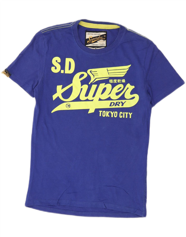 Superdry Grafisk T-shirt top til mænd, lille blå bomuld