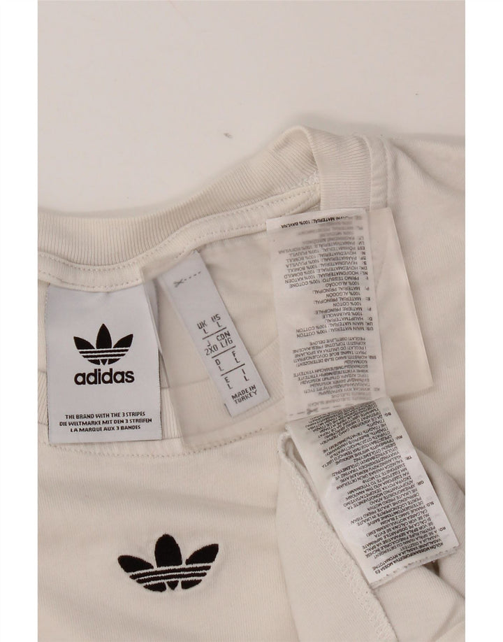 Adidas Grafisk T-shirt top til mænd, stor hvid bomuld