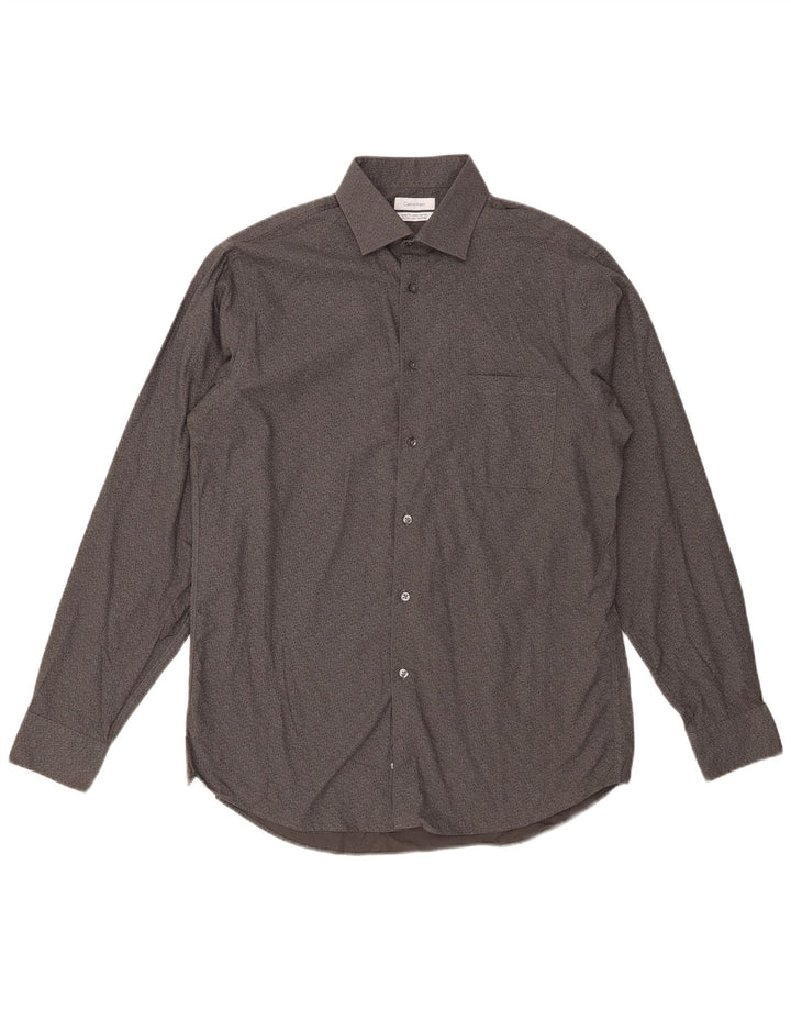 CALVIN KLEIN Herre Regular Fit skjorte str. 15 1/2 Medium Grey Floral