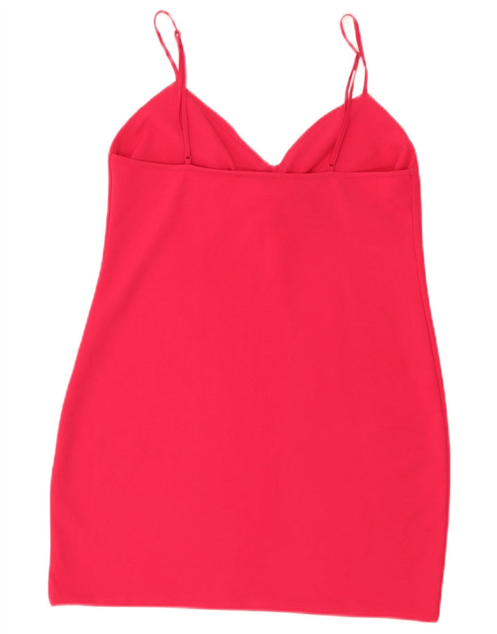 Zara Kvinder Short Slip Dress UK 12 Medium Pink