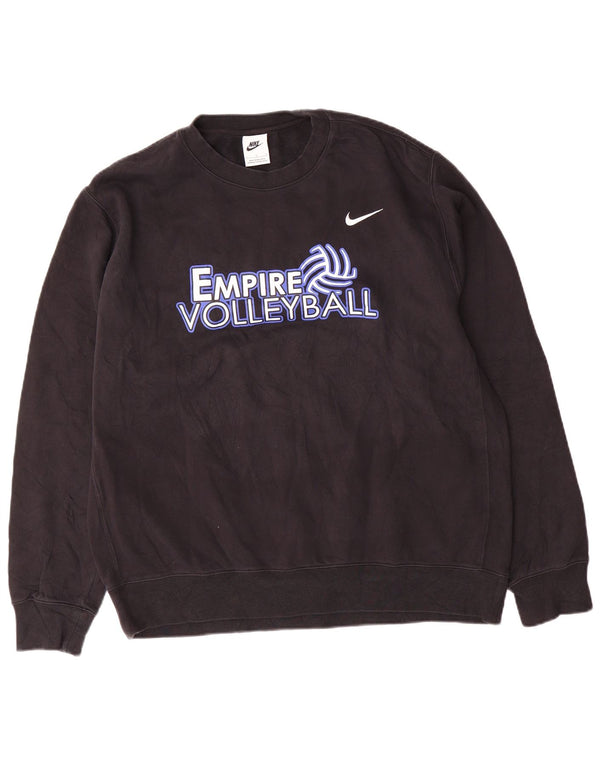 Nike Herre Empire Volleyball Grafisk Sweatshirt Jumper Stor Sort Bomuld