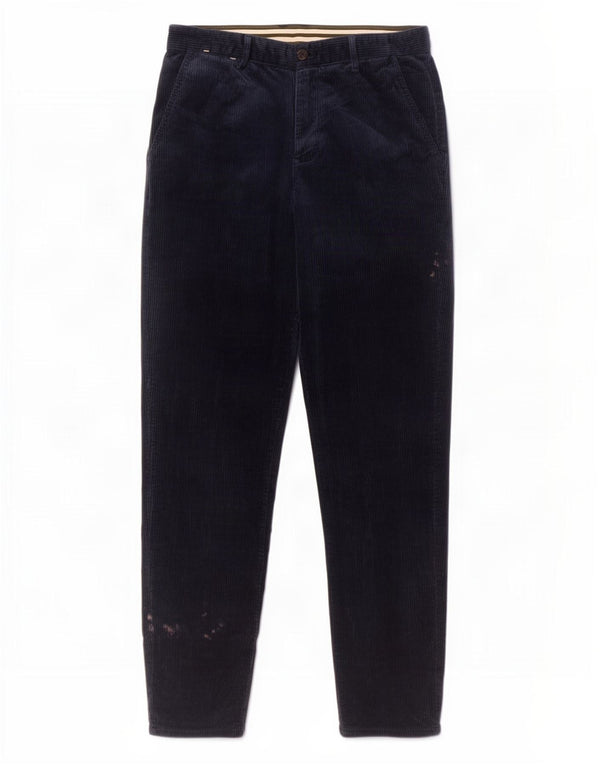 Zara Herre Tapered Corduroy Bukser EU 36 XS W29 L28 Navy Blue