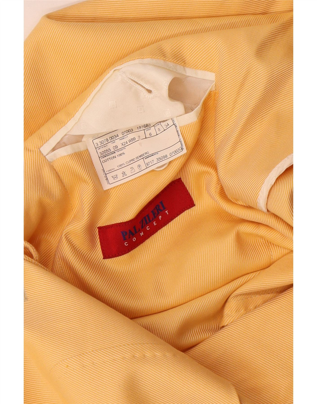 Pal Zileri Herre 3-knaps blazerjakke IT 54 2XL Gul bomuld