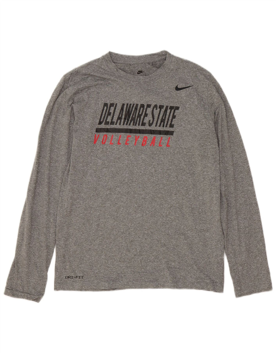 Nike Dame Grafisk Top Langærmet UK 12 Medium Grey Flecked Polyester