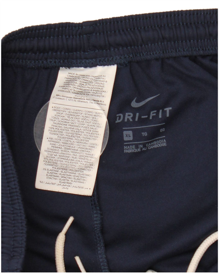 Nike Herre Dri Fit Grafisk træningsdragt Bukser XL Navy Blue Polyester