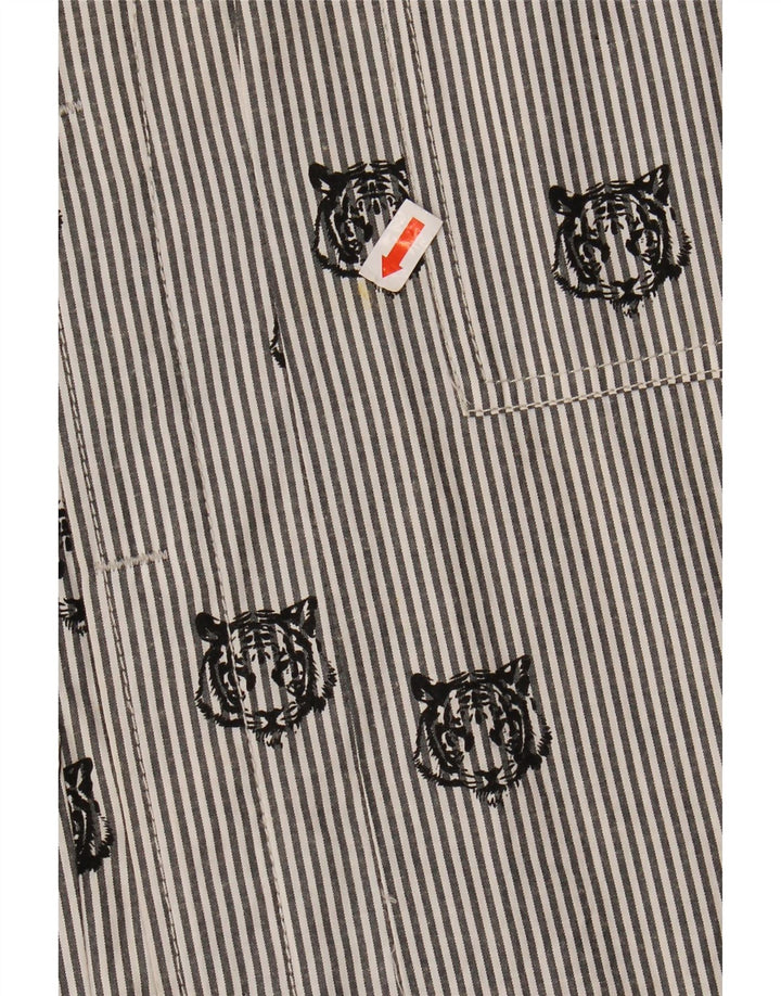 ANERKJENDT Mens Shirt Large Grey Pinstripe Cotton