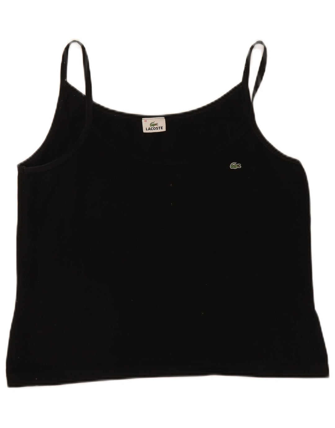 Lacoste Dame Cami Top Størrelse 48 XL Sort Bomuld