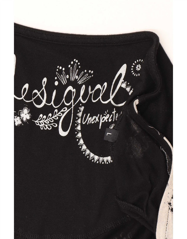 Desigual Womens Basic Dress UK 16 Large Black Floral Viscose