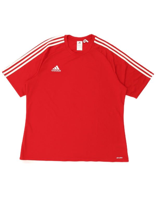 Adidas Herre Climalite T-Shirt Top XL Rød Polyester
