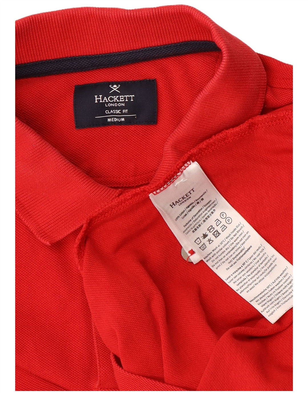 Hackett Herre Classic Fit Polo Shirt Medium Rød Bomuld