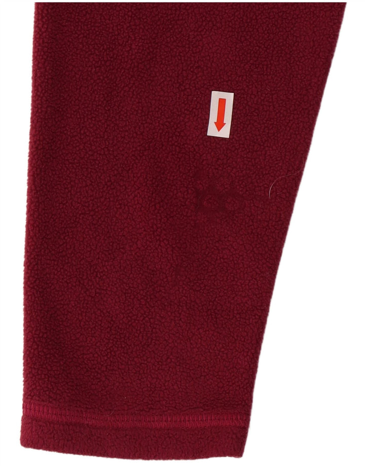 L.L.Bean Womens Zip Neck Fleece Jumper UK 6 XS Maroon Polyester