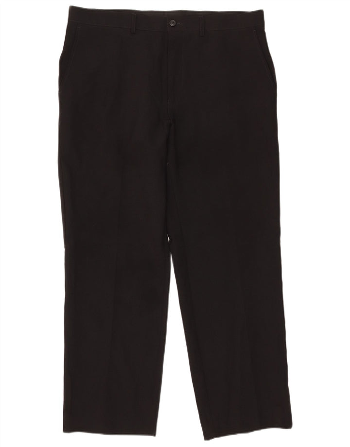 Marks & Spencer Straight Chino-bukser til mænd W36 L29 Sort polyester