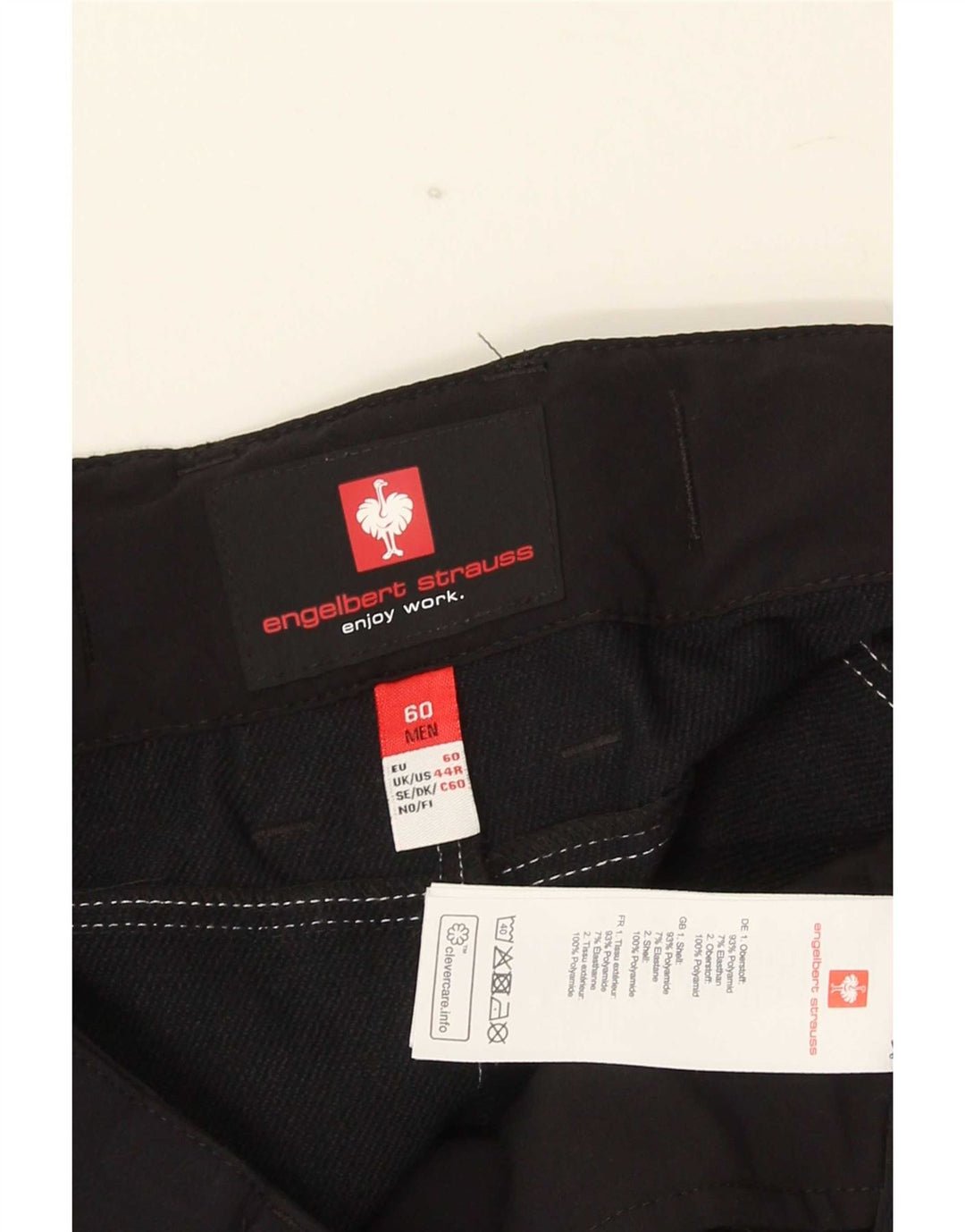 Engelbert Strauss Herre Cargo Shorts UK 44 2XL W40 Sort Polyamid