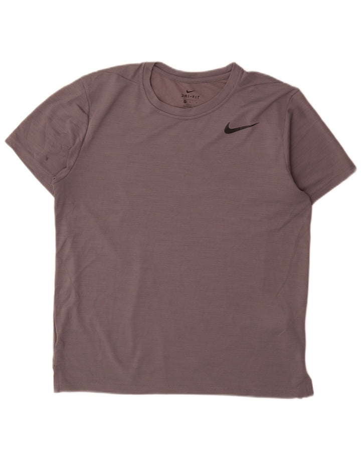 Nike Herre Dri Fit T-shirt Top Medium Grey Flecked Polyester
