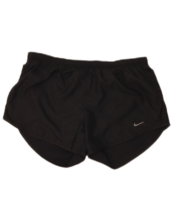 Nike Dame Dri Fit Sports Shorts UK 14 Medium Sort Chevron Polyester