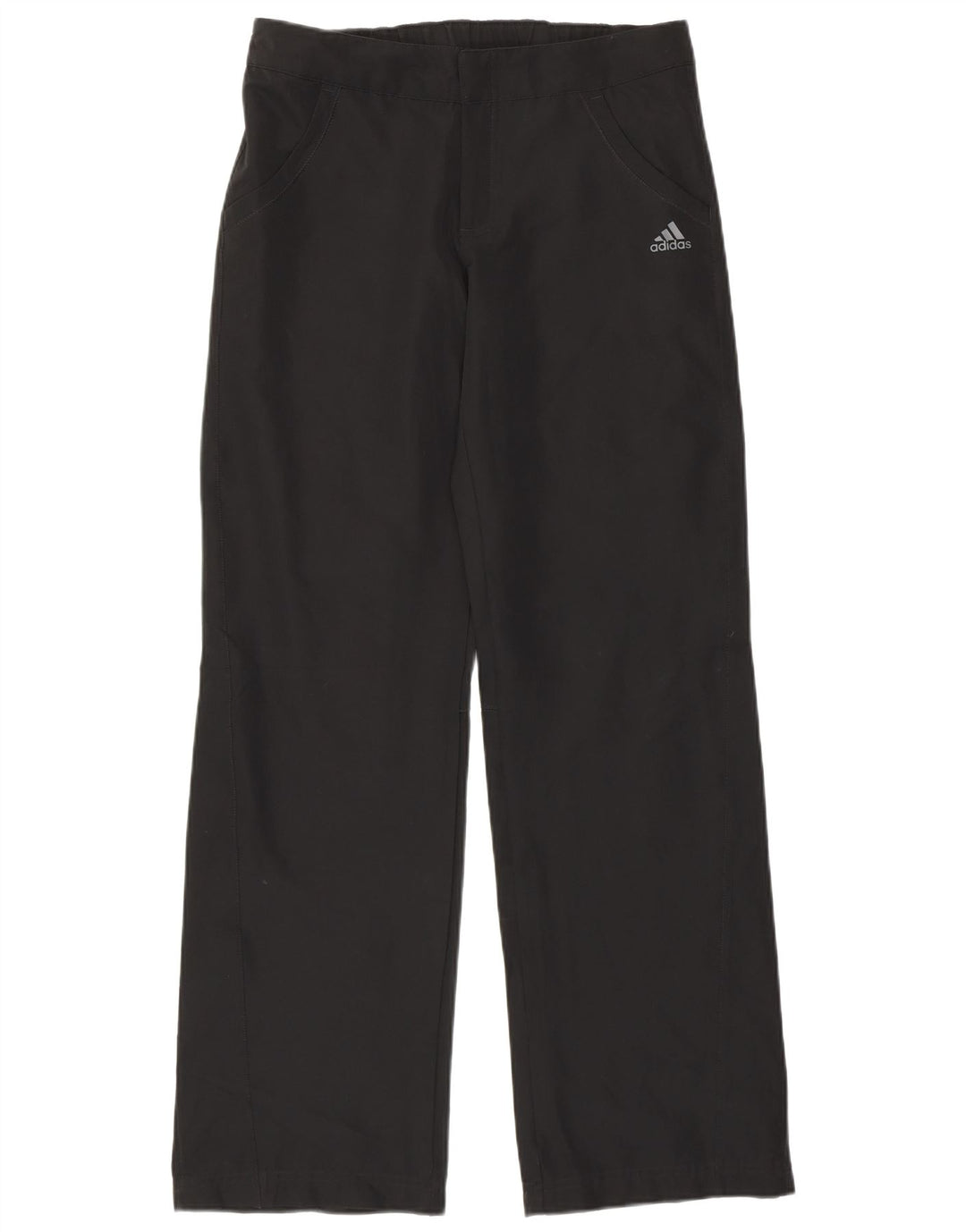 Adidas lige bukser til kvinder UK 12 Medium W30 L31 Sort polyester